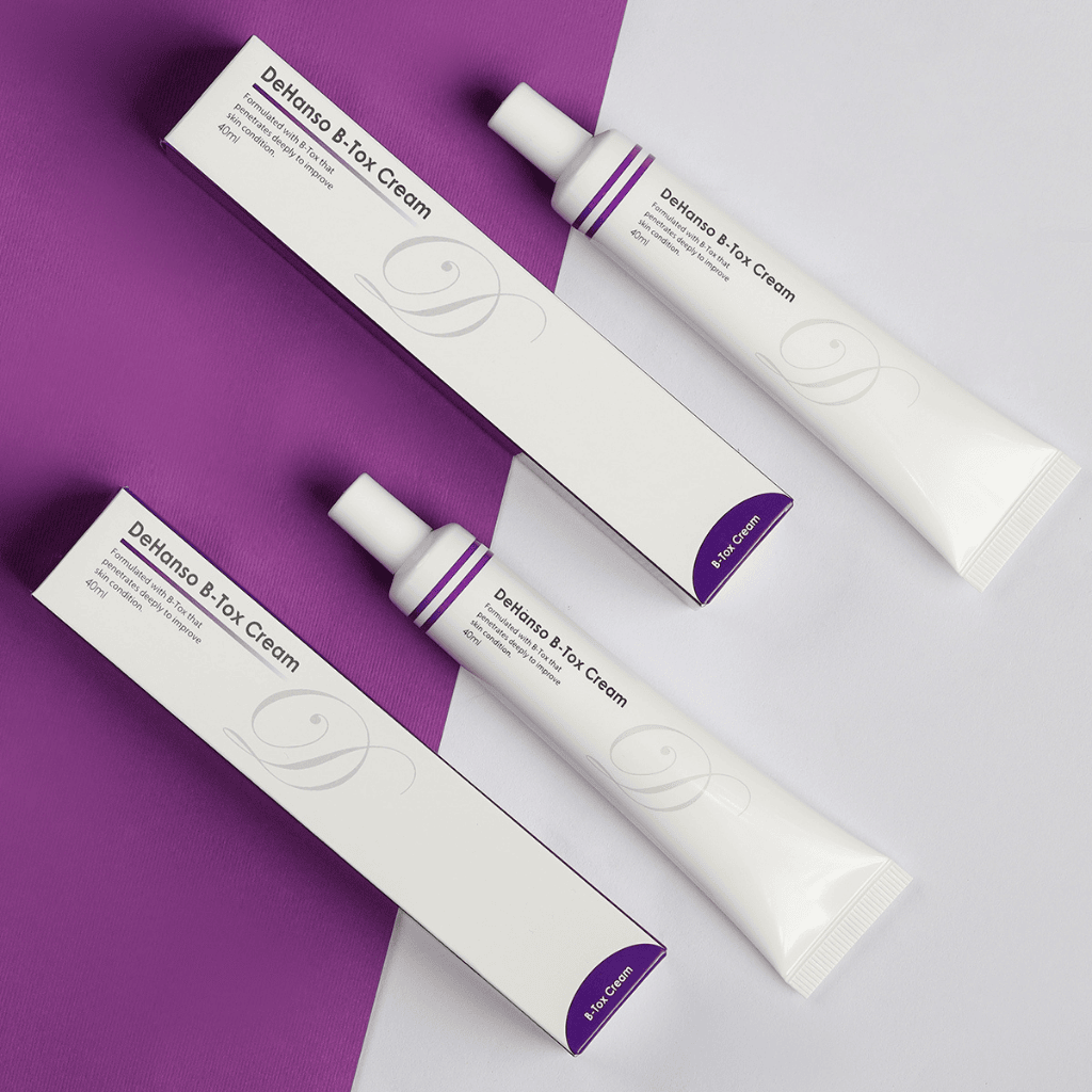 كريم DeHanso B-Tox لتجديد البشرة وشدّها بتركيبة عشبية حاصلة على براءة اختراع تضم النياسيناميد والهيالورونيك والجينسنغ.